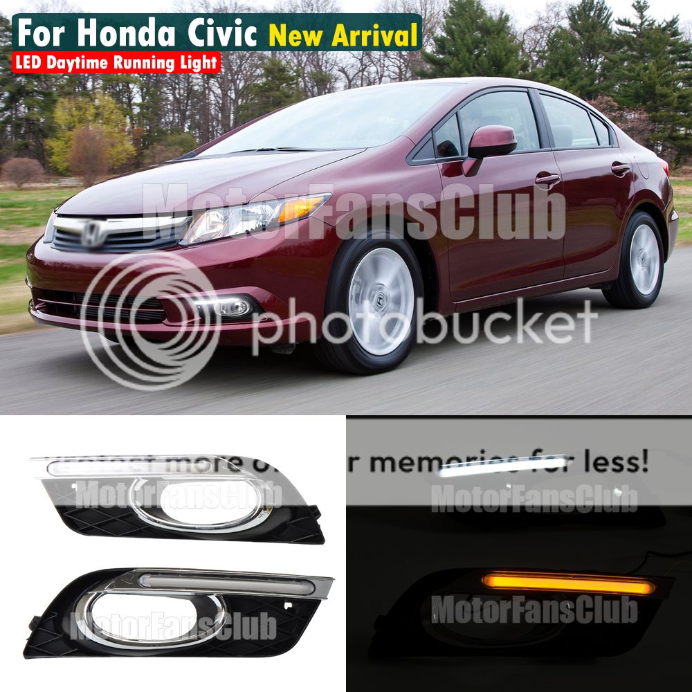 LED Daytime Running Light For Honda Civic Fog Lamp DRL 2011 12 2013